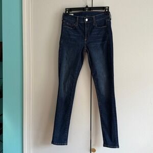 Gap True Skinny Mid Rise Jeans Dark Wash Indigo Blue Denim 25 0R